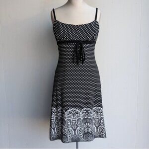 Vintage Polka Dot Dress With Bowtie Empire Waist